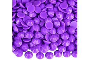 Sukiiy 1500PCS 5MM Resin Flatback Rhinestones, Solid Purple Candy Color Resin Rhinestones for Crafts, Flatback Rhinestones for Nail, Tumbler Mugs Bottles Shoes Clothes