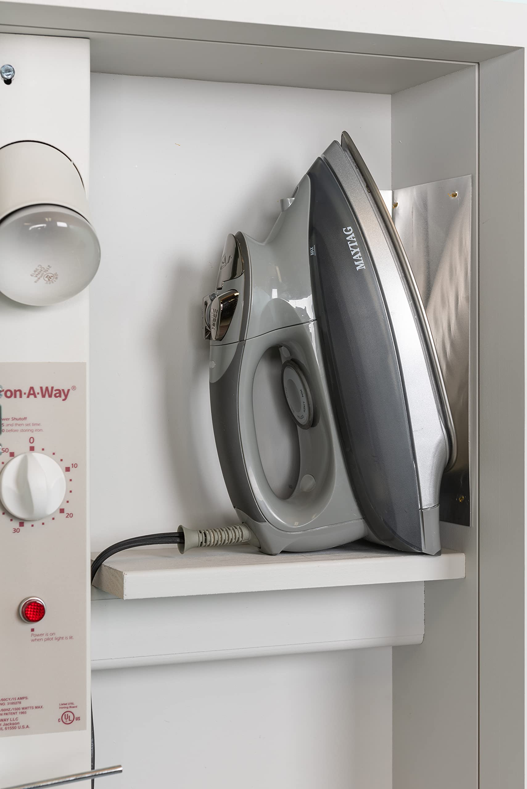 Iron-A-Way Built-In Ironing Center with 46 Inch Swiveling Ironing Board, Electrical System, Hot Iron Storage and No Door-AE46NDU