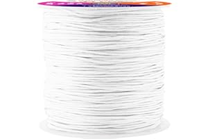 Mandala Crafts 1mm White Blind Strings Lift Shade Cord - 109 Yards Braided Nylon Cord for Roman Shades, Curtain String, and Blinds Repair or Replacement