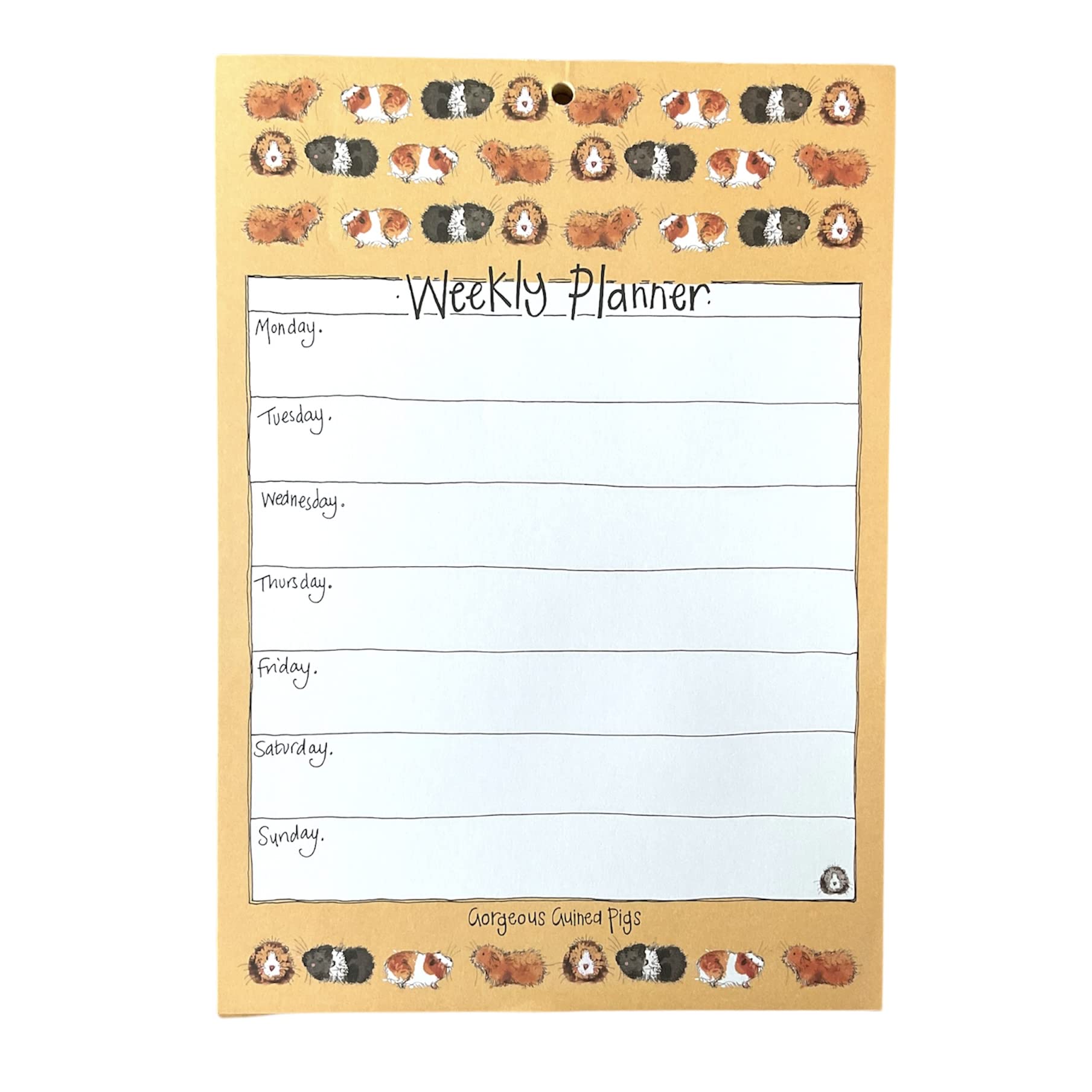 Alex Clark Art Gorgeous Guinea Pigs Weekly Planner Notepad