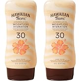 Hawaiian Tropic Weightless Hydration SPF 30 Sunscreen, 6 Fl Oz (2 Pack) | Lightweight body sunscreen lotion, Water resistant
