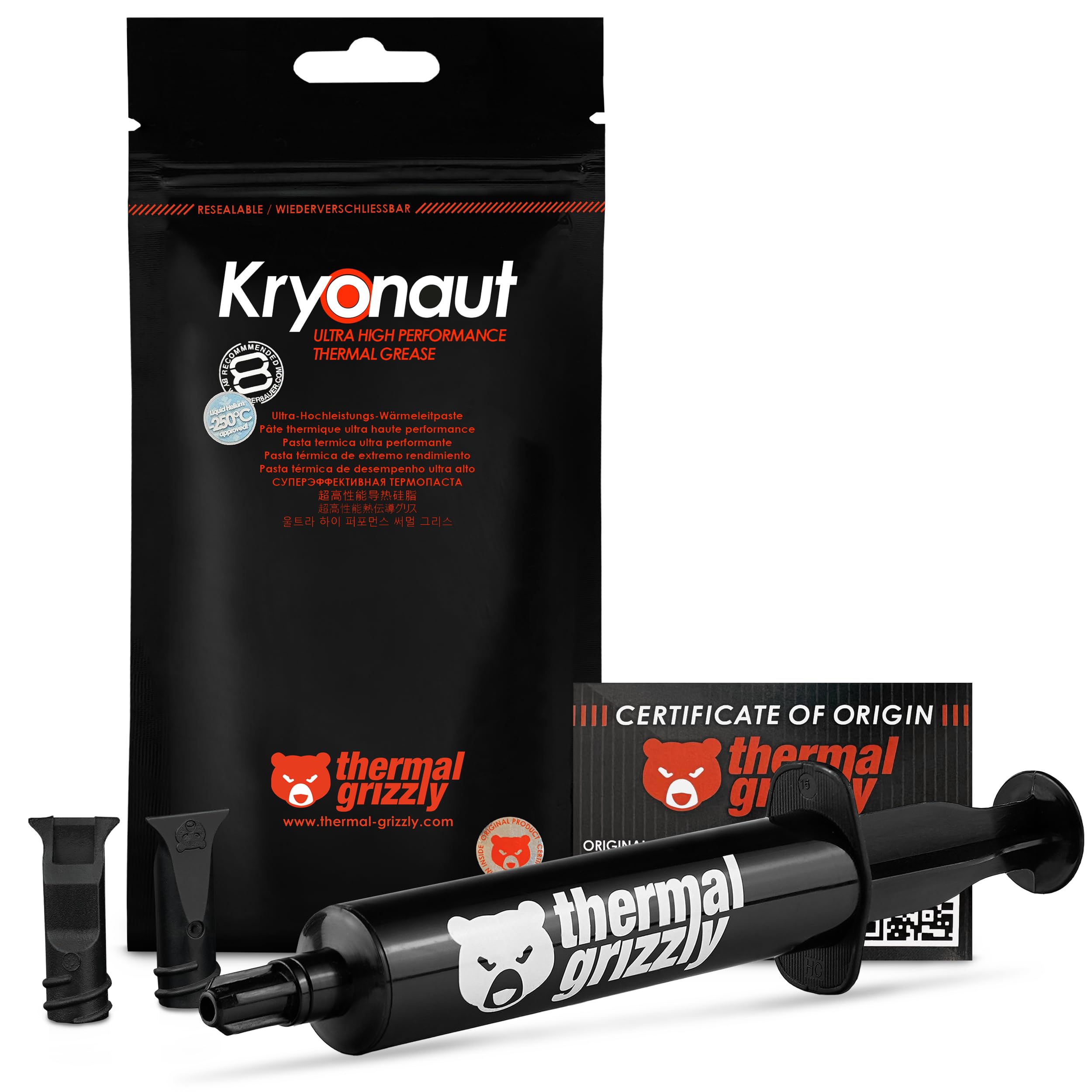 Thermal Grizzly Kryonaut (37g) – Thermal Paste for CPU, GPU and consoles – Non-Conductive Thermal Compound with High Thermal Conductivity