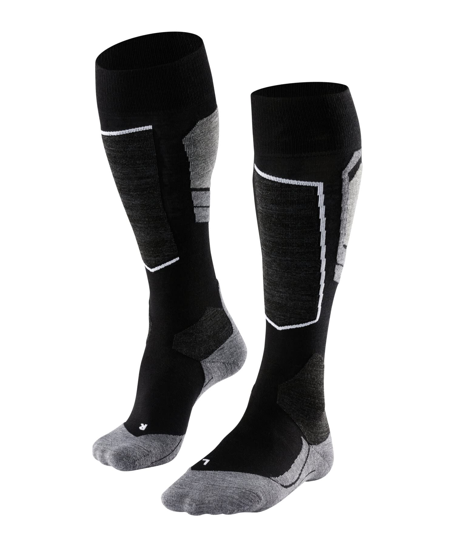 FALKE Mens Sk4 Advanced M Kh Wool Warm Thin Skiing Socks, Black Black-Mix 3010-O, 8-9 EU