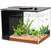 AQUANEAT Fish Tank, 1 Gallon Betta Fish Tank, Small Aquarium Kit with LED Light and Water Filter Pump