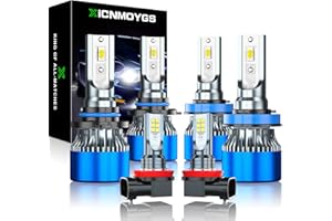 XICNMOYGS Compatible for 2014 2015 2016 2017 2018 Jeep Grand Cherokee Headlight Bulbs, 9005 High Beam + H11 Low Beam Headlight Bulbs + H11/H8/H9 Fog Light Bulbs, 12000LM