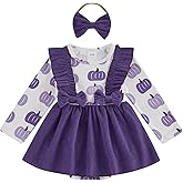 Ayalinggo My First Halloween Baby Girl Outfit Newborn Pumpkin Pie Romper Skirt Happy Thanksgiving Fall Clothes with Headband
