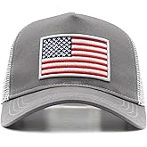 Wodeal Boys Trucker Hat, Kids American Flag Snapback Mesh Baseball Caps for Children Ages 10-15