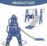 INMOZATA 4-in-1 Kids Slide Swing Basketball Hoop Playset Toddler Climber Indoor view 2