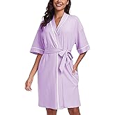 EA'S SECRET Robes for Women Summer Lightweight Bathrobe Bamboo Short Kimono Robe Soft Spa Bath robe Sleepwear for Ladies