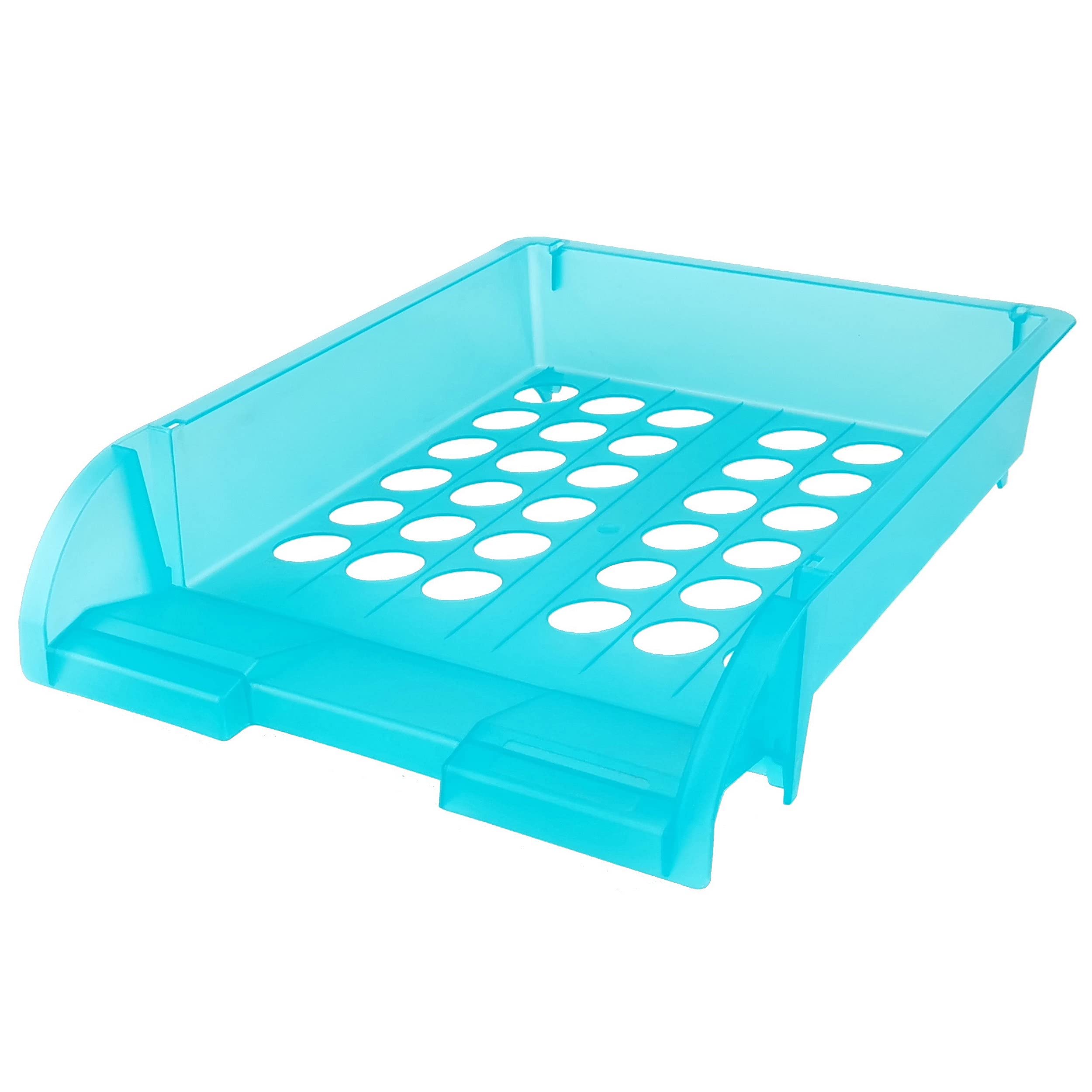 D. RECT PP A4 document tray, paper tray, letter tray, letter tray, storage basket, transparent, turquoise