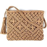 Vavili Boho Crossbody Handbag,Handwoven cotton rope Shoulder Bag,Summer Beach Clutches Bags for Women