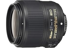 Nikon 2215 AF-S NIKKOR 35mm f/1.8G ED Fixed Zoom Lens with Auto Focus for Nikon DSLR Cameras, Black