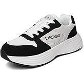 LANSNBO Women's Running Walking Shoes Wide Cushioned Comfortable Breathable Lightweight Non-Slip Athletic Fashion Sneakers for Tennis Gym Workout Fitness Cross Training Casual Footwear