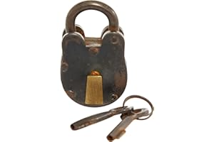 Deco 79 Brass Metal Lock And Key, 2" x 3" x 2", Gray