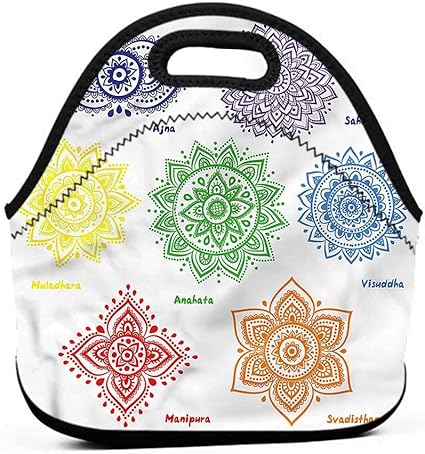 Amazon 取り外し可能なショルダーストラップ チャクラ アジアのペイズリー柄 曼荼羅デザイン レッド 大きなランチバッグ 女性用 11 7 L X 11 7 H X 6 W Outdrart ランチバッグ ランチ巾着 ランチベルト