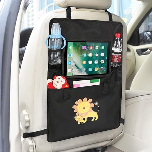 Auto Rückenlehnenschutz– Intipal Rücksitztasche Rücksitz Organizer Rückenlehnentasche mit iPad-Fach Wasserdicht 1 Stück (Löwe