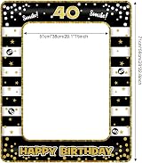 YAAVAAW Black Gold Inflatable Selfie Frame Giant Photo Booth Prop 40th Birthday view 2