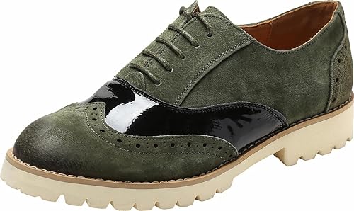 Amazon Com Ulite Womens Classic Perforated Suede Leather Lace Up