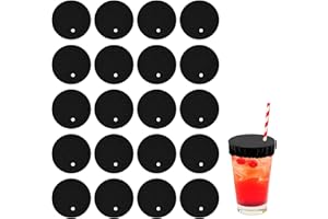 20pcs Drink Cover Scrunchies, Women's Drink Protectors Lids with Straw Holes for 6-16cm/2.43-6.2 Inch Drug-Proof Reusable Bev