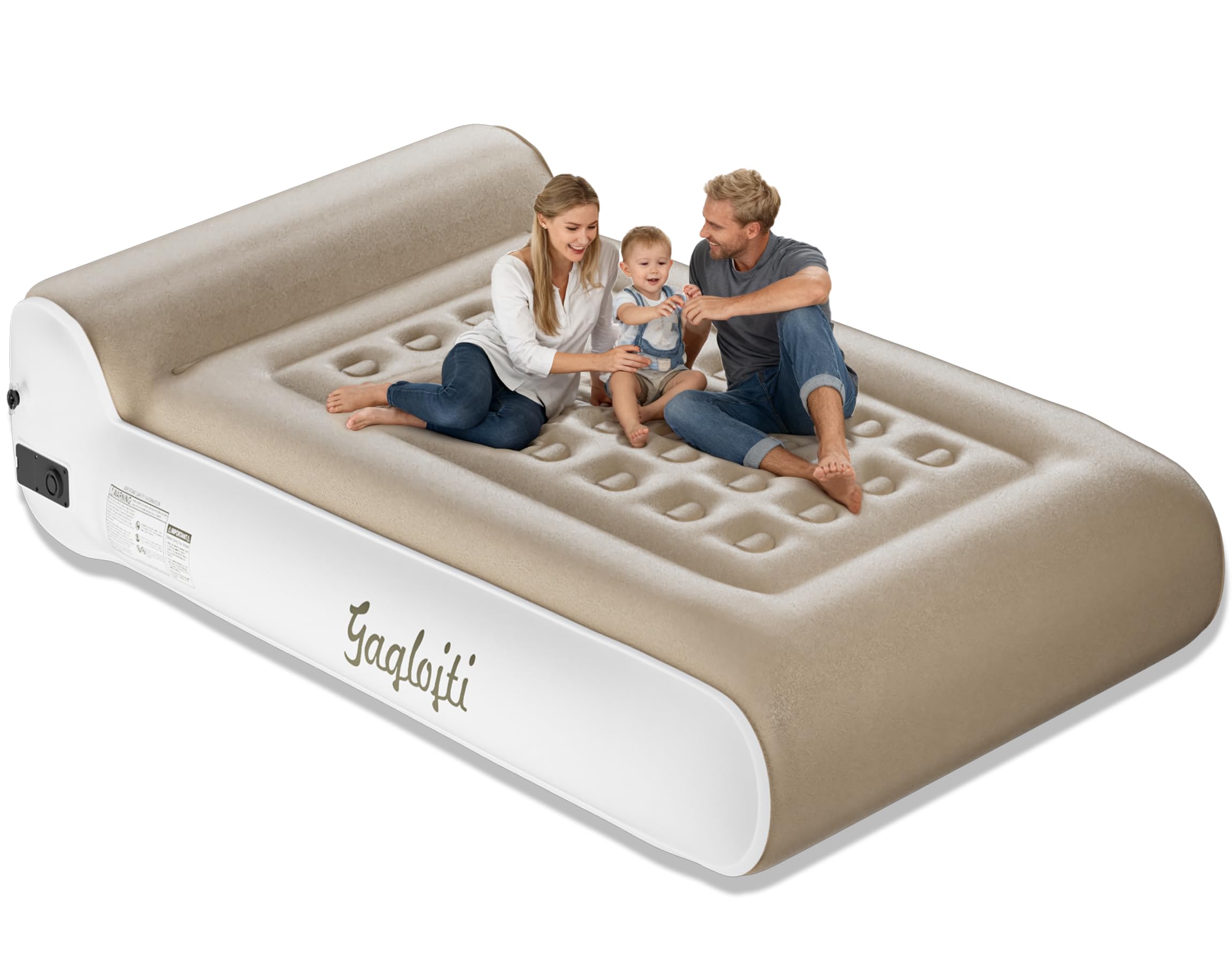 Photo 1 of Gaglojti 16" Queen Air Mattress Full with Built in Pump for Camping,Portable Blow up Mattress with Carry Bag,High-Speed Pump,Luxury Inflatable Mattress Comfort Flocked Airbed for Guest,Home(Khaki)