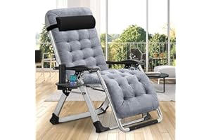 DoCred Comfy Chair, Folding Chair Recliner Chair for Bedroom and Living Room, Folding Reclining Patio Chairs Lounge Chair with Removable Cushion for Indoor Outdoor