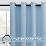 MRTREES Blackout Curtains 46x54 Sky Blue 2 Panels Eyelet Thermal Room Bedroom view 2