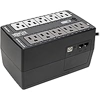 Tripp Lite 550VA UPS Battery Backup Uninterruptible Power Supply Surge Protector, 10 Outlets, Dataline Protection, USB Monito