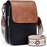 POIUGOYA Small Crossbody Bags for Women Trendy,Leather Triple Compartment Cell Phone Crossbody Wallet Purses with Card Slots | Small, Trendy, Triple Compartment, Cell Phone, with Card Slots, Small