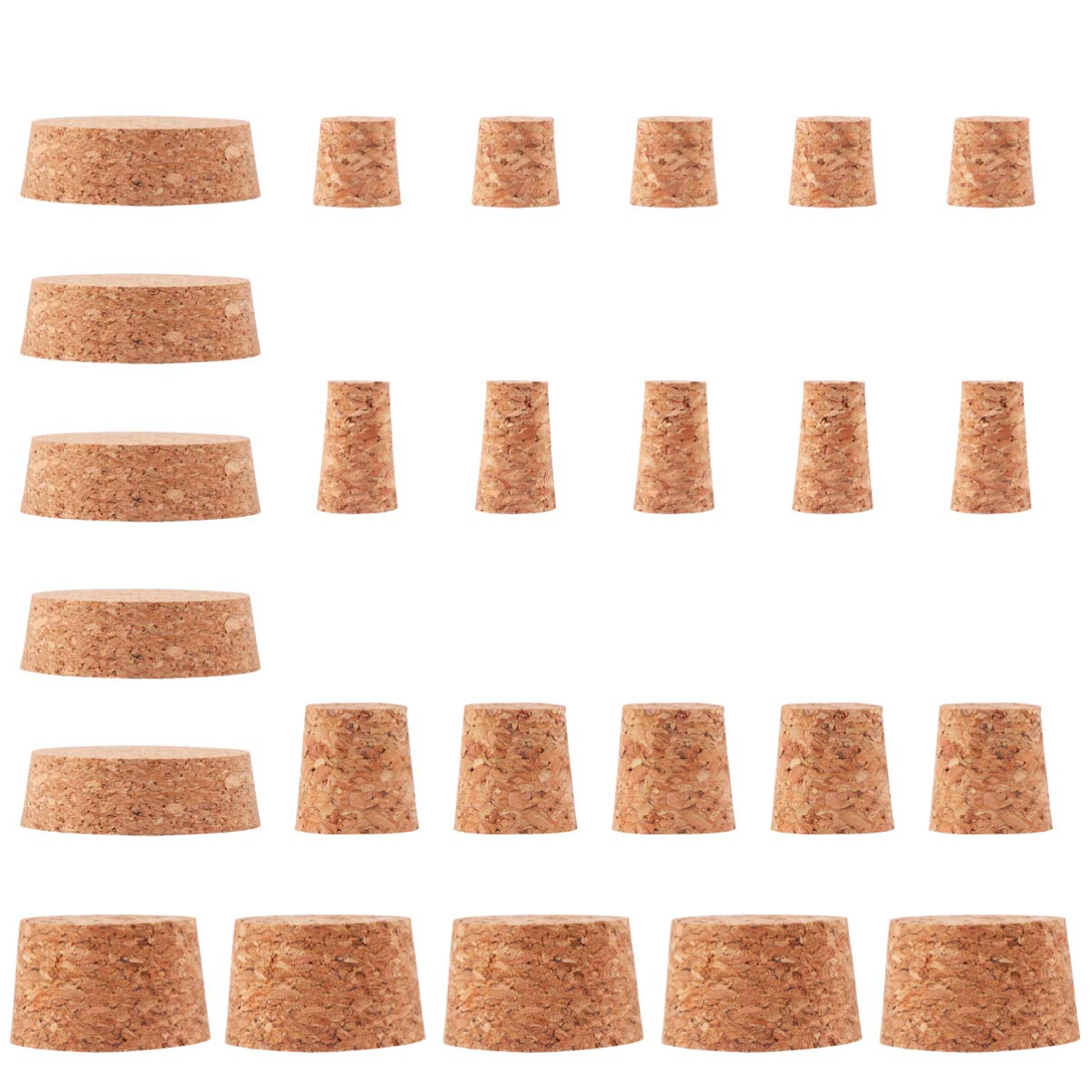 Milisten 25pcs Tapered Cork Plugs Wine Bottle Corks Wooden Bottle Cork Replacement Corks for Bar Home Restaurant