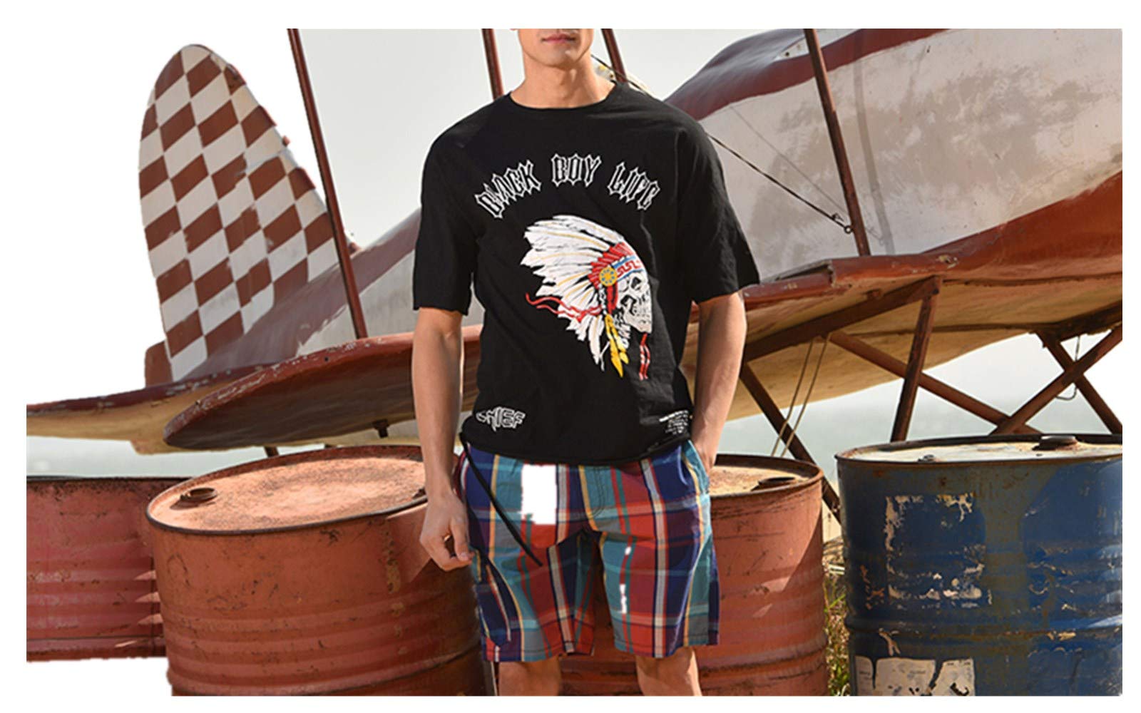 Men\'s Swim Trunks Board Shorts Cotton Print Swim Shorts Beach Shorts Casual Loose Home Leisure Pants