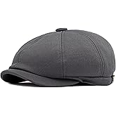 Taidor Men's 8 Panel Newsboy Cap Vintage Peaked Cap Adjustable Flat Cap Irish Cabbie Ivy Driving Hunting Hat