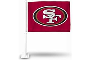 Rico Industries NFL Double Sided Car Flag - 16" x 19" - Strong Pole That Hooks onto Car/Truck/Automobile