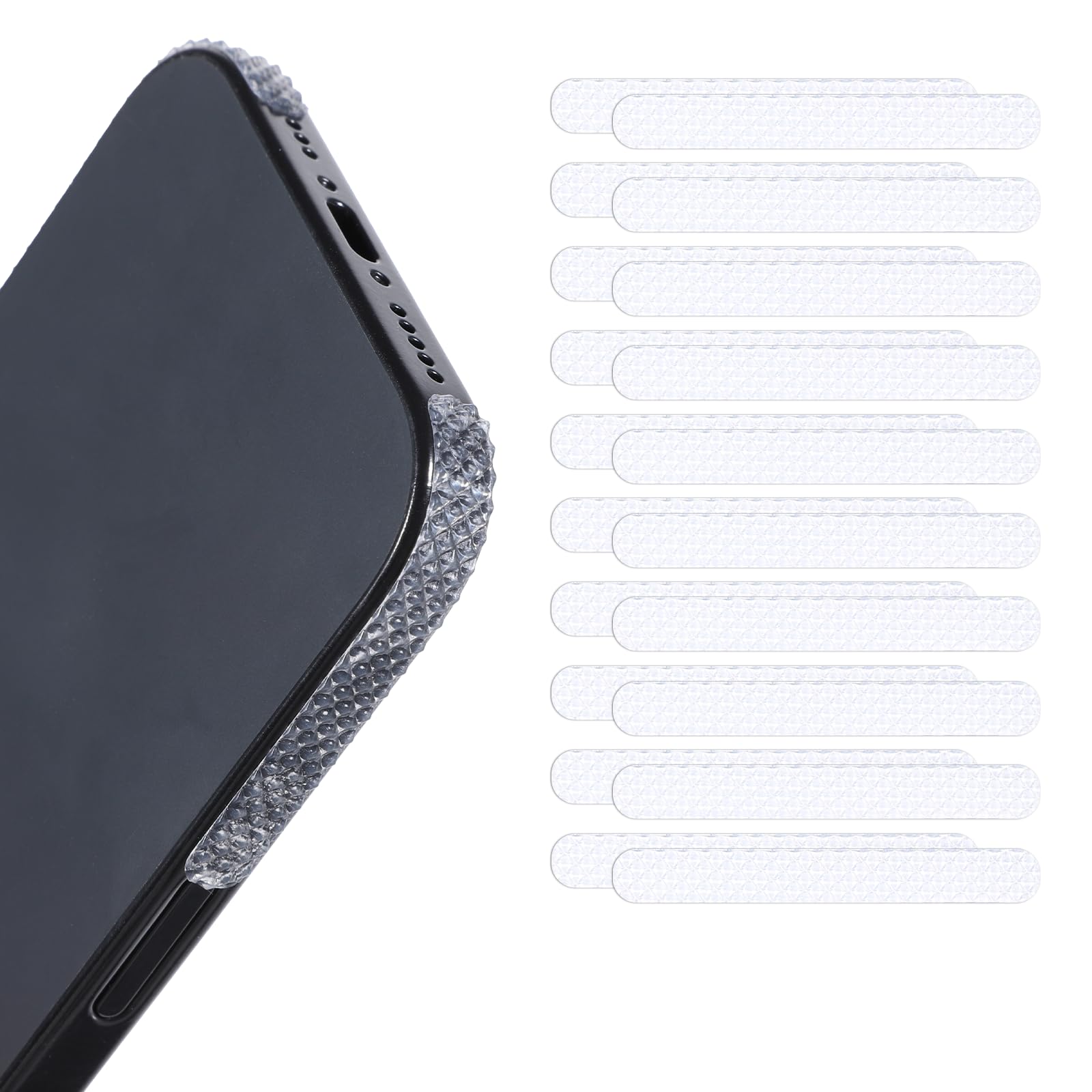 20 PCS Cell Phone Grip Tape, Non Slip Side Sticker Adhesive Grippy Bumper Frame Stickers Rubber Stickers for Phone Case Gaming Controller Tablet Computer