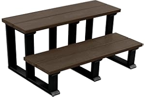 highwood Spa Collection Two Tier Hot Tub and Spa Steps, 31", Weathered Acorn