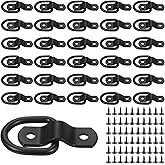 xozeooeu 30 Pack D Ring Tie Down Anchors - 1/4" Heavy Duty 2400lb Capacity Lashing Rings for Trailer Truck Bed, RV, Van, Camper, Boat - Black Surface Mount Hooks with Screws