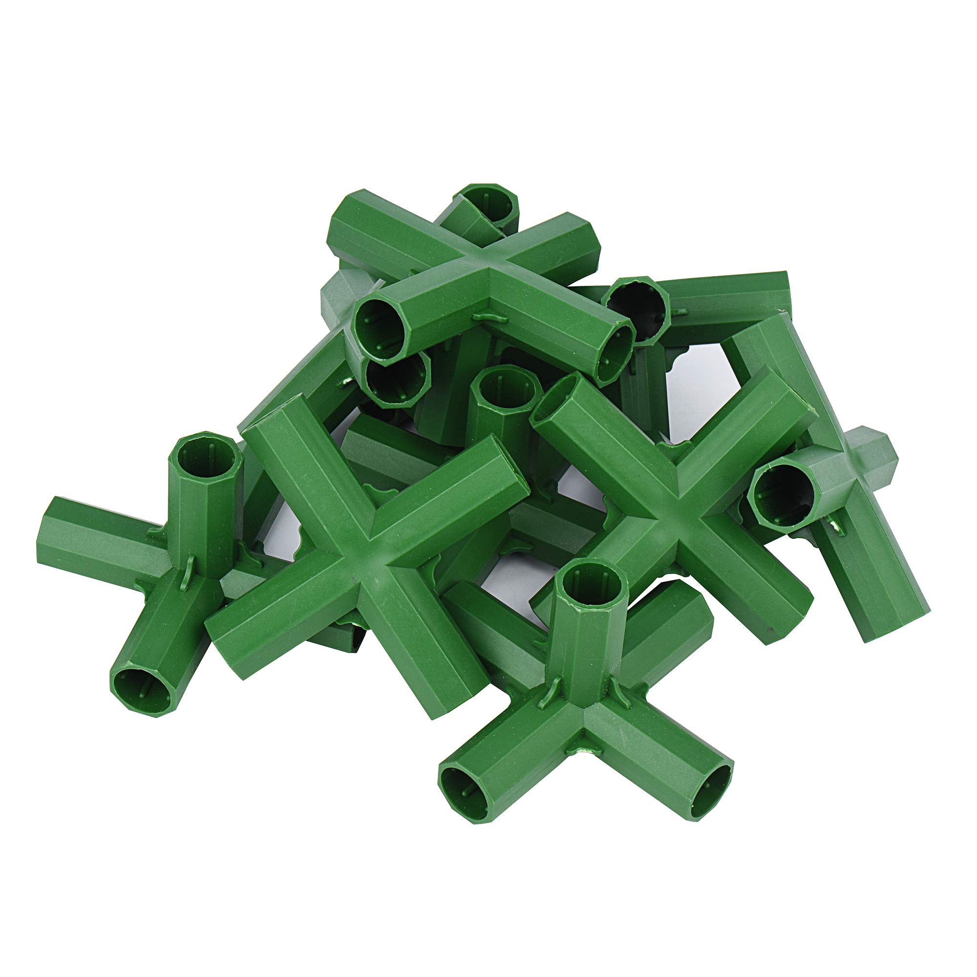 Otzoan 10PCS 16mm Greenhouse Frame Furniture Connectors Fitting Build Garden Framework Supports Cages Fruit Cages Netting Frames Fencing Building Connectors (Green 5-Way Corner)