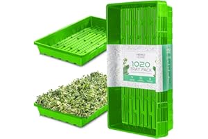 HEMLOCK HOME BREWING 1020 Seed Starting Trays, Plant Tray, Microgreens Growing Trays, Plastic Seed Trays, Reusable Seedling Tray, 5-Pack Growing Trays, Germination Tray, Planting Tray, Plant Tray For Seedlings
