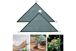 2Pack Bearded Dragon Lizard Hammock, KABASI Triangle Shape with Strong Suction Cup Reptile Breathable Mesh Hammock, Terrarium