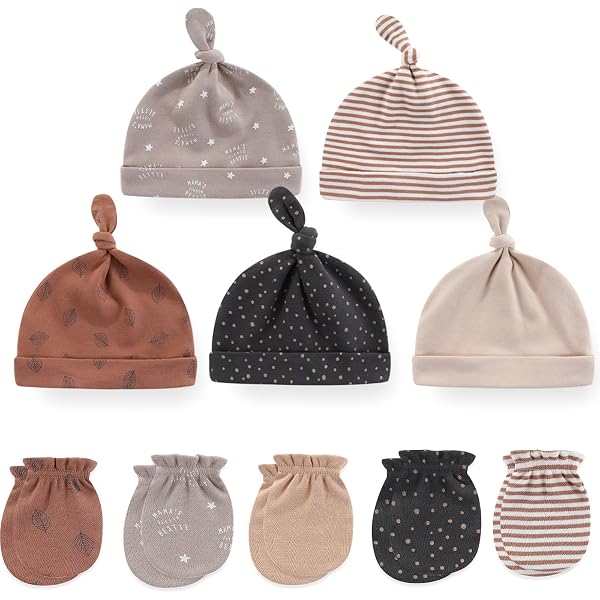 Amazon.com: Konssy 6 Pack Baby Newborn Hats Set Knot Beanie  display picture 1