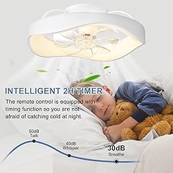 DLLT 20'' Flush Mount Ceiling Fan with Led Light