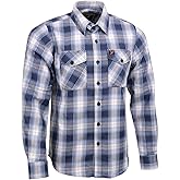 Milwaukee Leather MNG11650 Men's Blue and White Long Sleeve Cotton Flannel Shirt - 2X-Large