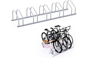 SAMRELAX Bike Stand, Bike Rack Floor Parking Bicycle Stand, Indoor and Outdoor Bike Storage Rack for Mountain Bike, Road Bike, Child's Bicycle, 5 Bikes Stand for Garage