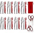 Crab Leg Crackers and Tools Set of 8, 27Pcs include 8Crab Crackers,8Lobster Shellers,8Crab Leg Forks/Picks,2Seafood Scissors& Storage Bag Heavy Duty