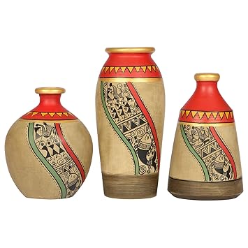 Buy Artysta Terracotta Round Vase Table Top Decorative Vases