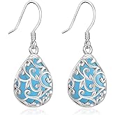 Filigree/Star Moon Sun/Birthstone Infinity/Turquoise/Moonstone/Moon Phase/Evil Eye Earrings for Women Irish Jewelry 925 Sterling Silver Dangle Earrings Earrings Gifts for Women Wife