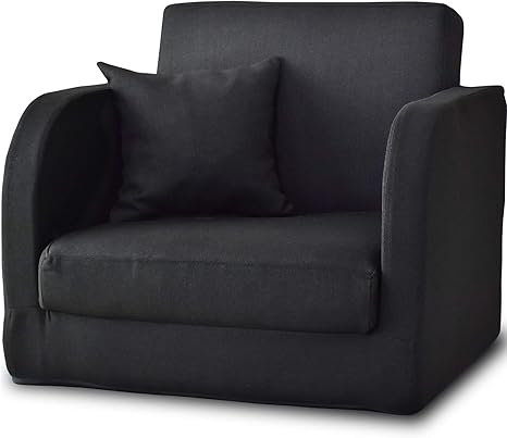 Amazon Doris ソファー ひとり用 ローソファ 1人掛け ひとりがけソファ 幅74 座面開閉式 ひじ掛け付き クッション1個付属 ブラック リーヴル 1p ソファベッド オンライン通販