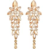 Luxury Marquise Crystal Chandelier Dangle Earrings Trendy Statement Drop Earrings Gifts for Women