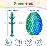 YILCER 6PCS 3D Printed Dragon Eggs Inside Dragon Fidget Toy Easter Gift Set view 3