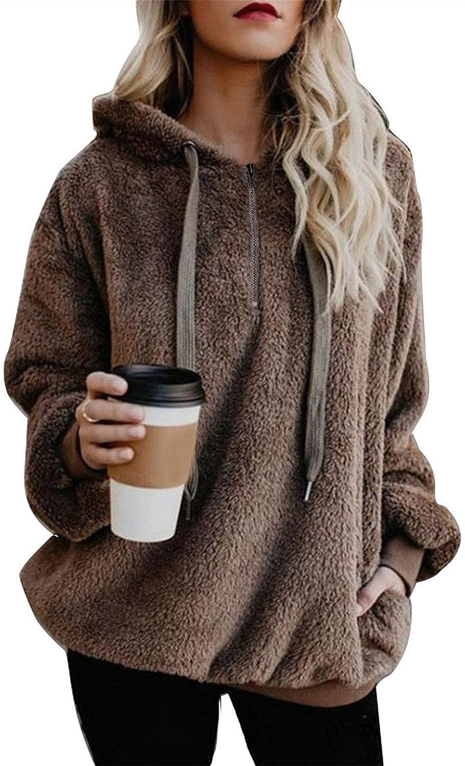 brown oversized hoodie