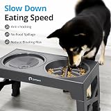 Petace Elevated Dog Bowls for Large Dogs - 5 Heights, 2 Slow Feeder + Stainless view 3